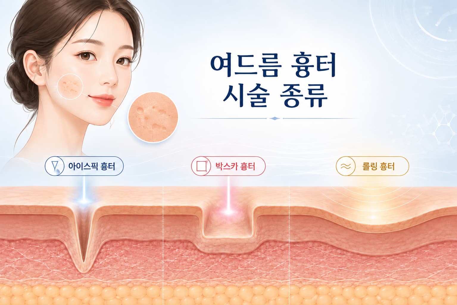 여드름흉터 시술 종류와 선택 기준, 흉터 유형별 치료 방법은?